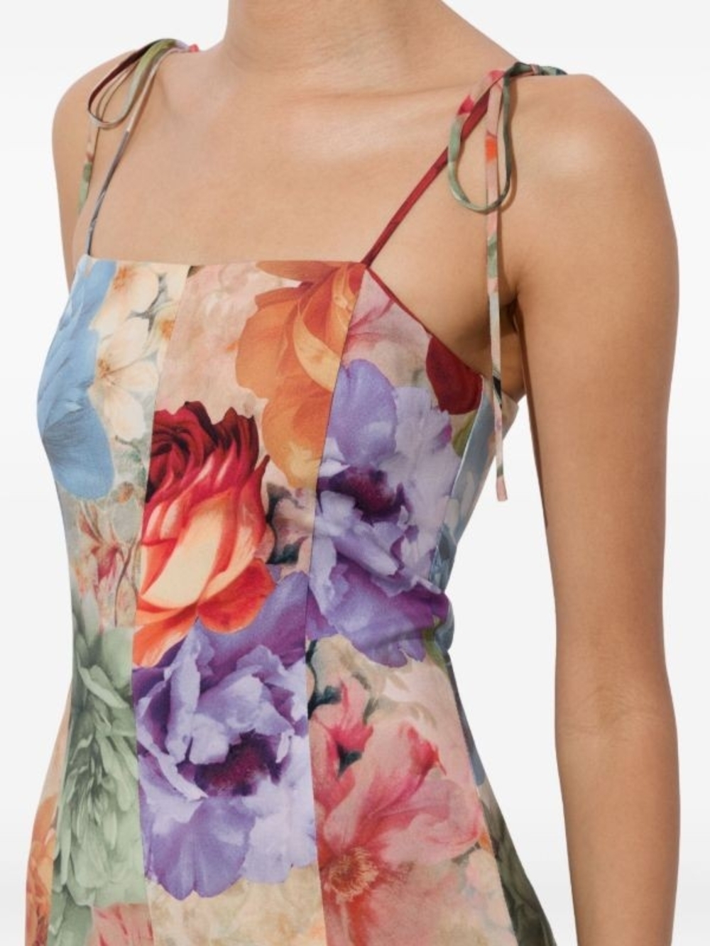 Alice + Olivia Jeanette Pleated Floral-Print Crepe de Chine Midi Dress Size 4 - Picture 3 of 9